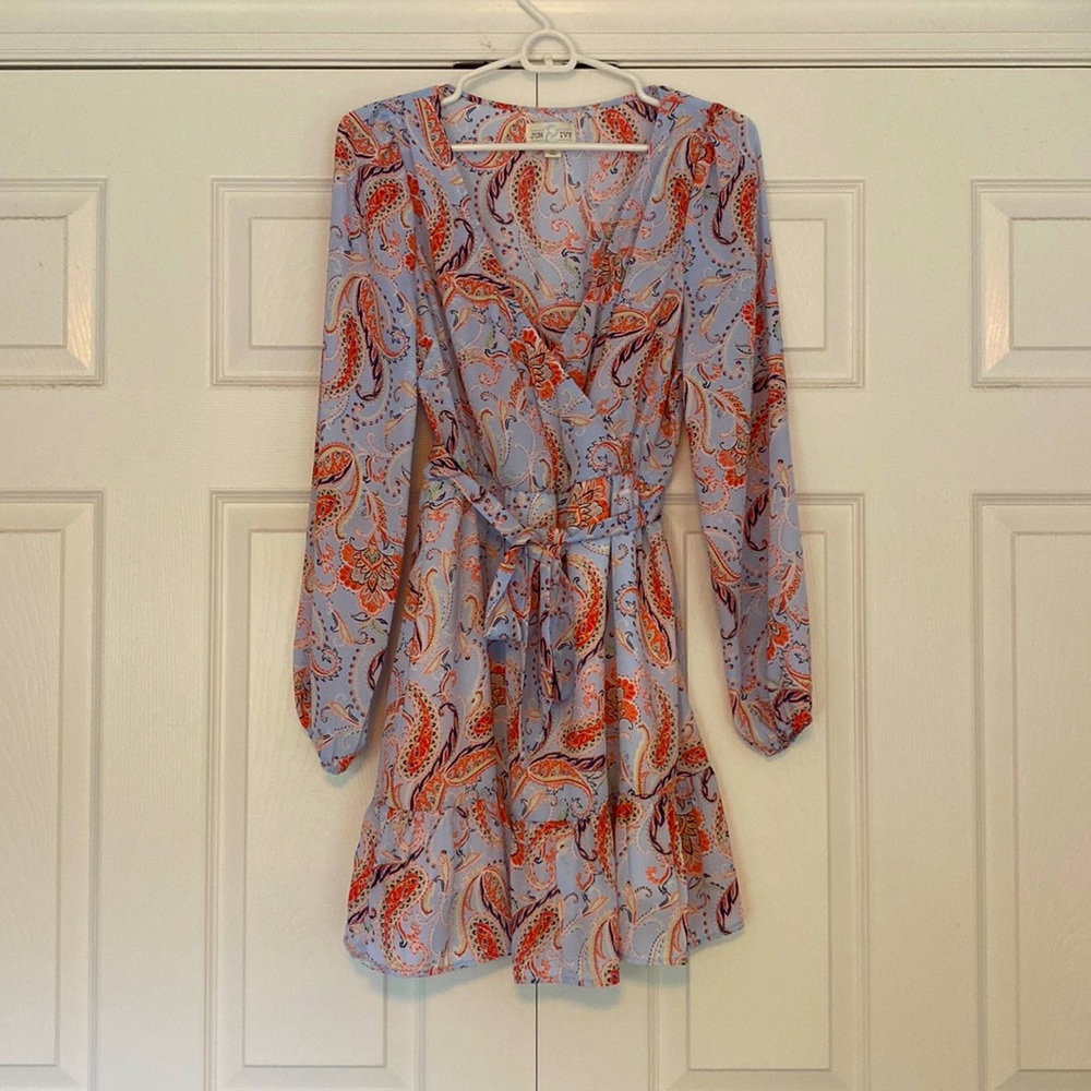 Francescas Paisley wrap mini dress
